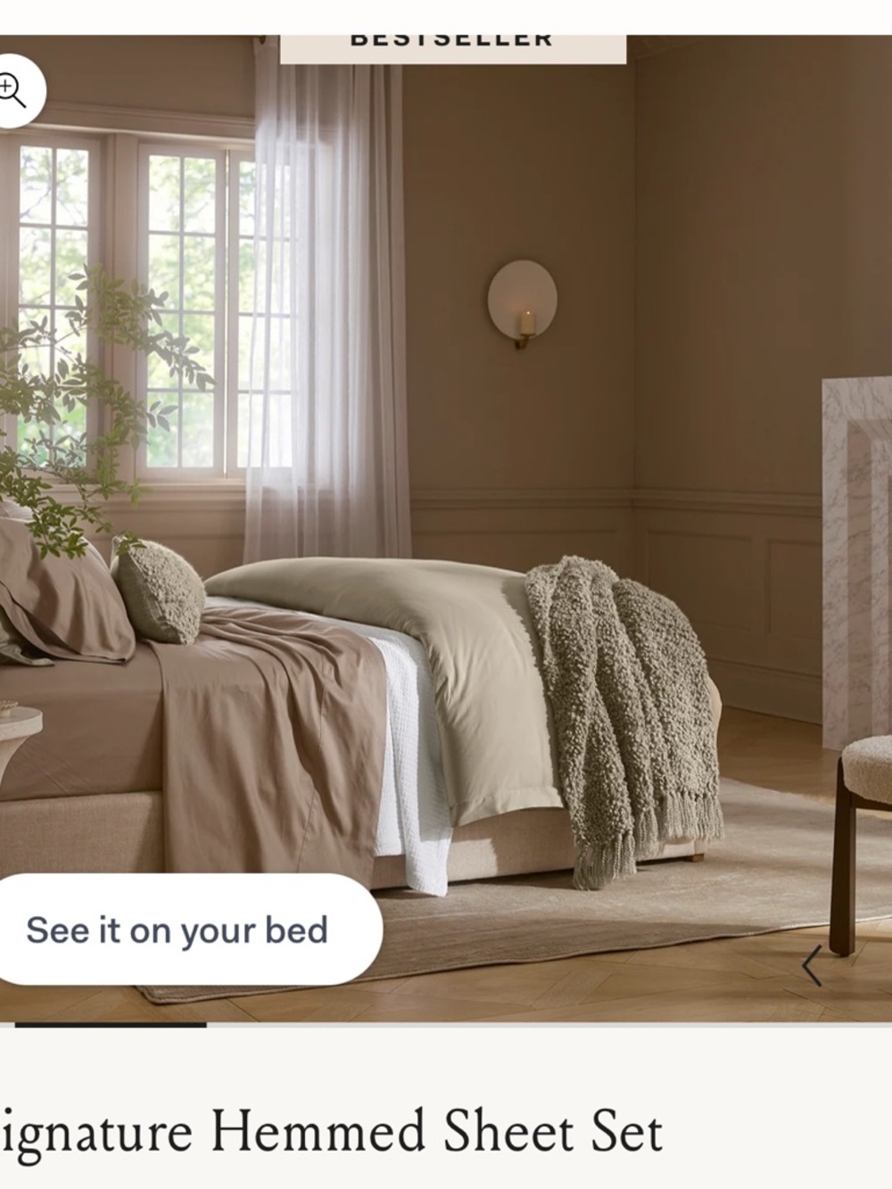 Boll & Branch Signature Hemmed Sheet Set Walnut King NWT Organic Cotton